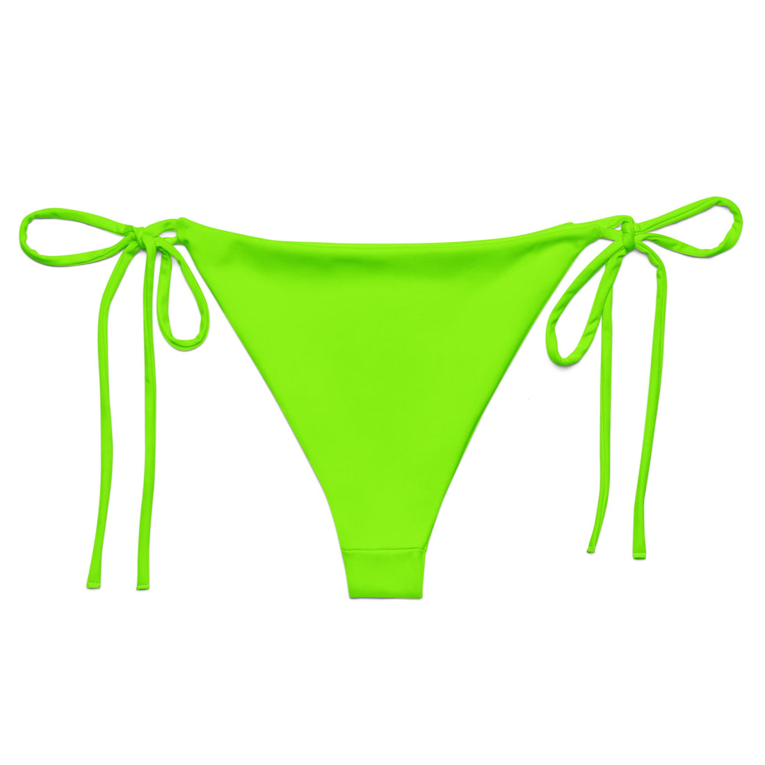 Neon Green String Bikini Bottom-Coastal Cool-Recycled Swimsuits and Beachwear