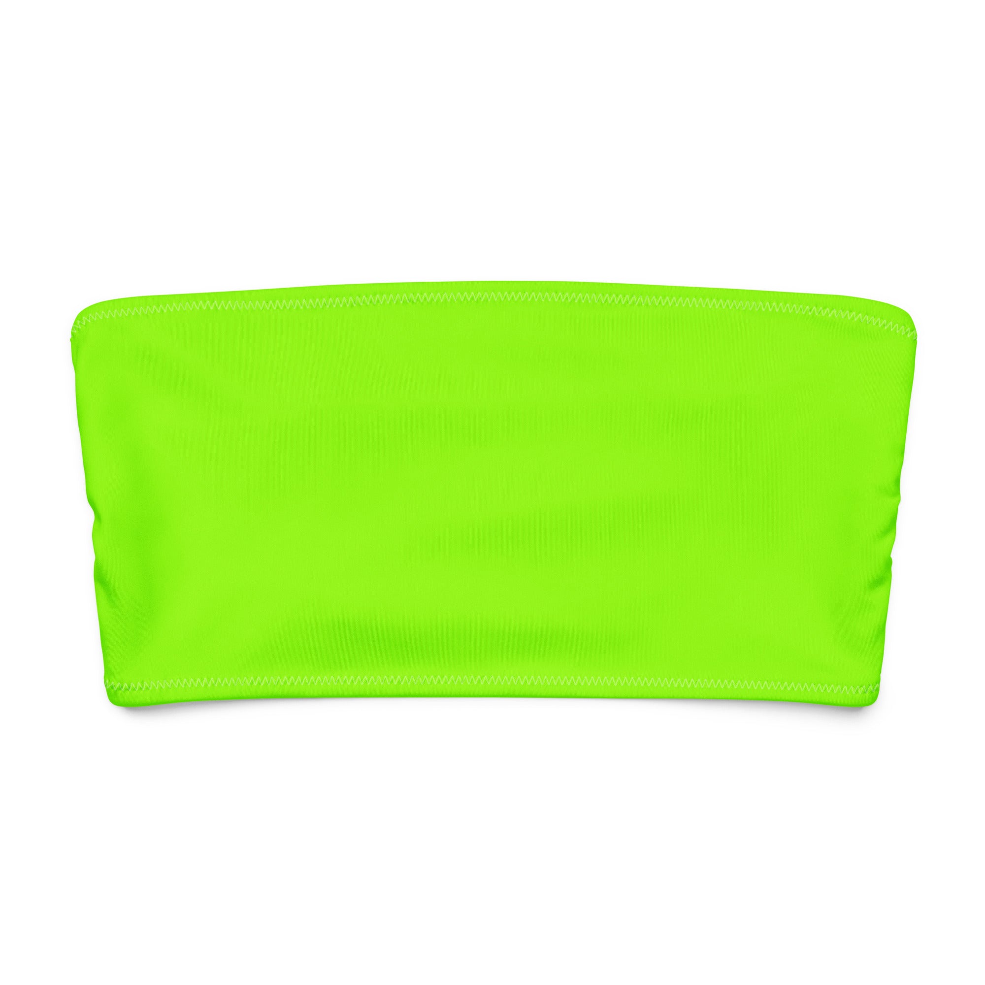 Neon Green Tube Bikini Top-Coastal Cool
