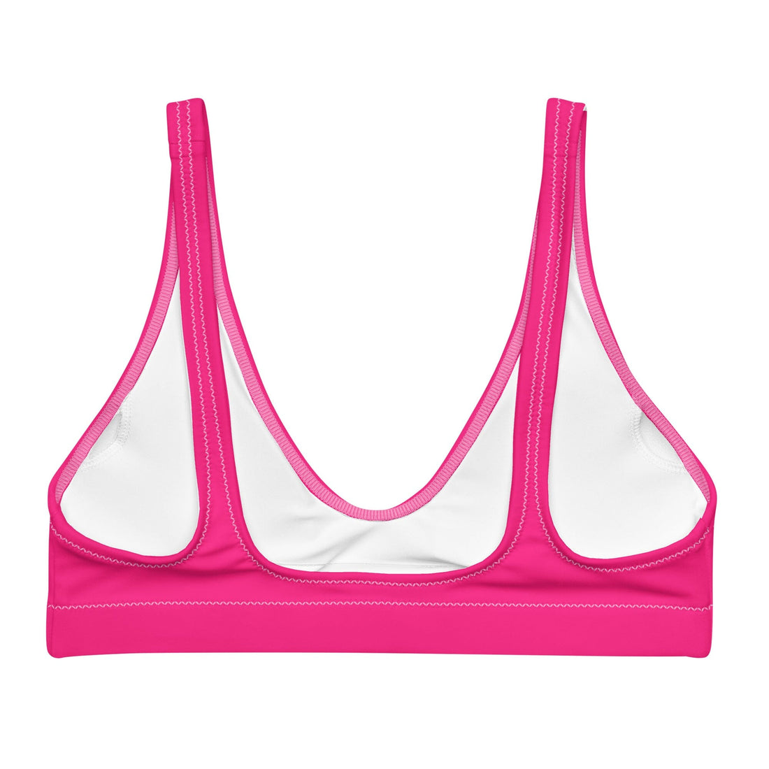 Neon Pink Solid Bikini Top-Coastal Cool-Recycled Swimsuits and Beachwear