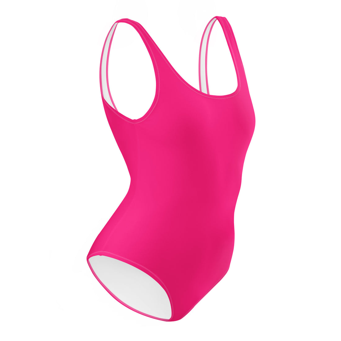 Neon Pink Solid One-Piece Swimsuit-Coastal Cool-Recycled Swimsuits and Beachwear