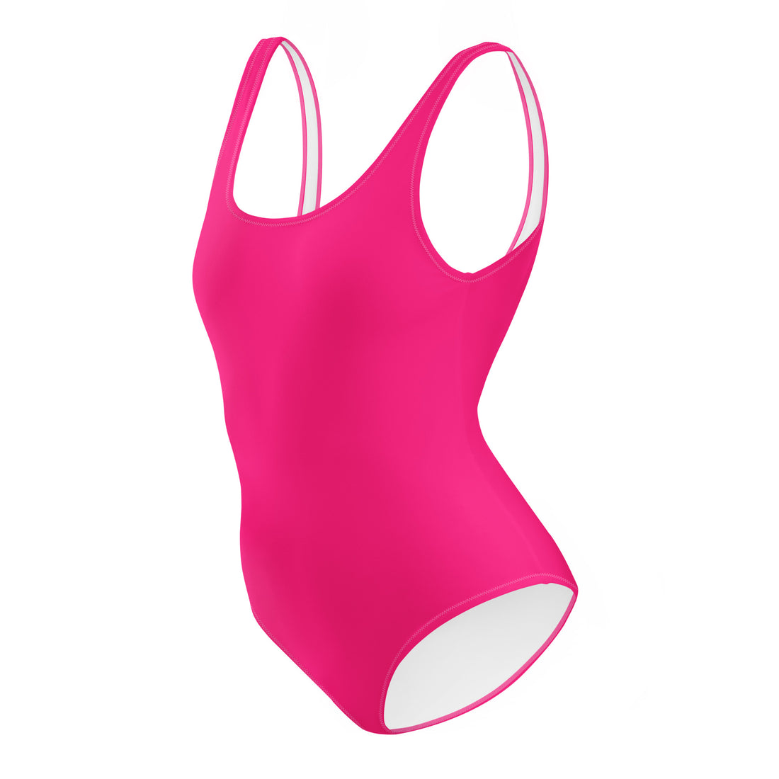 Neon Pink Solid One-Piece Swimsuit-Coastal Cool-Recycled Swimsuits and Beachwear