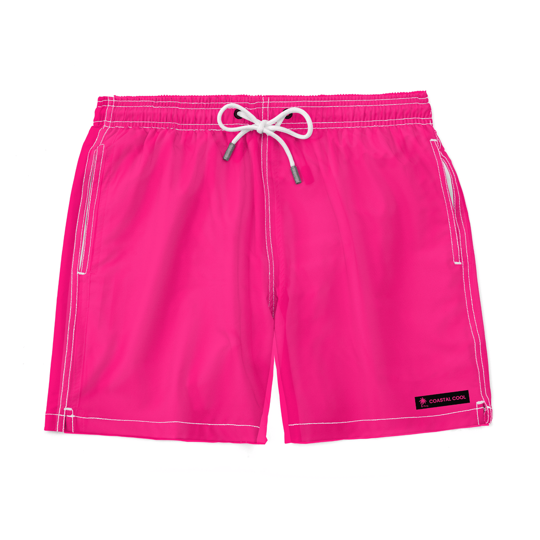 Neon Pink Swim Trunks-Coastal Cool