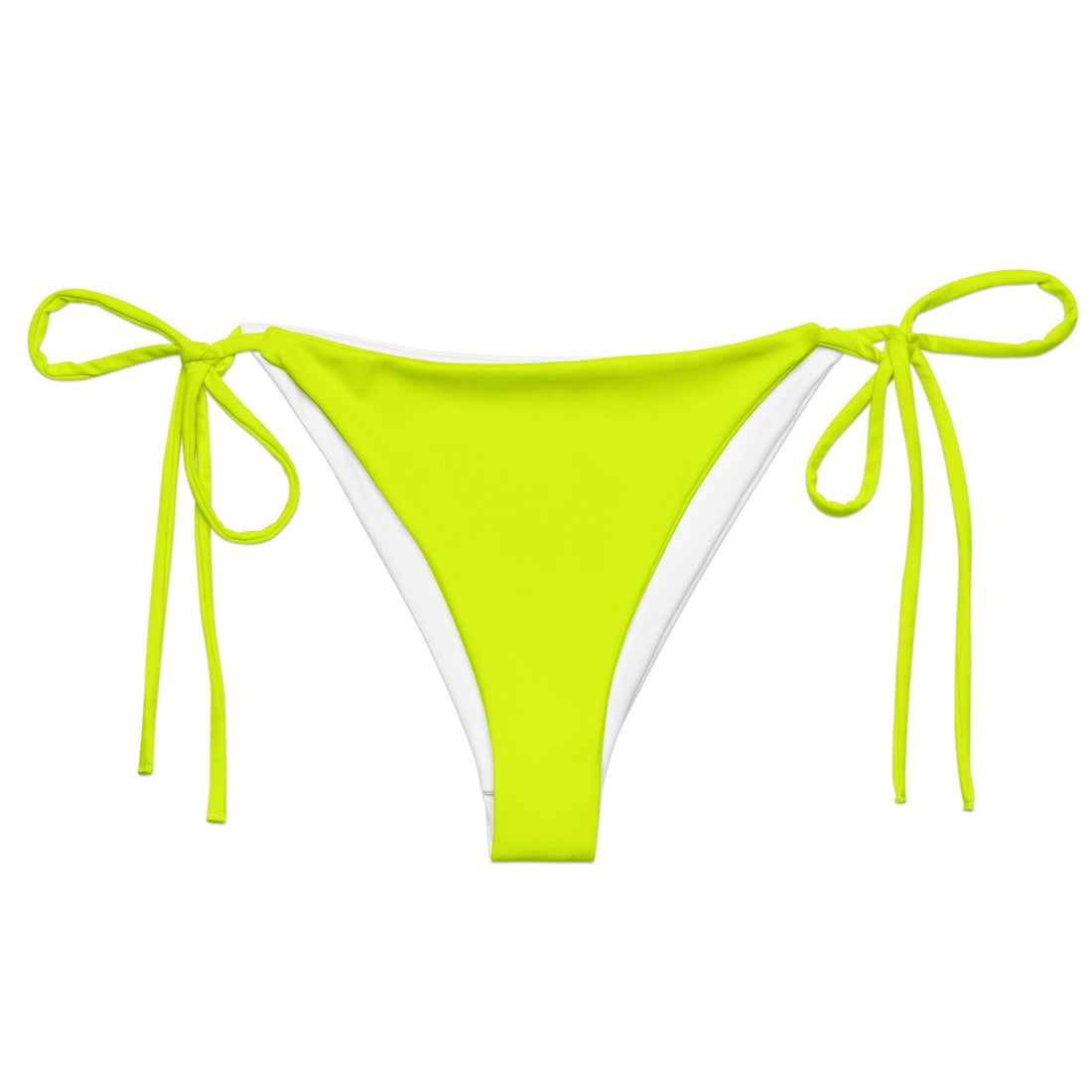 Neon Yellow String Bikini Bottom-Coastal Cool