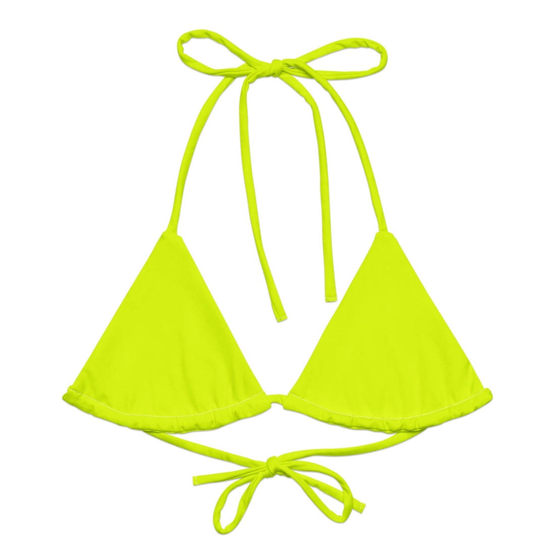 Neon Yellow String Bikini Top-Coastal Cool