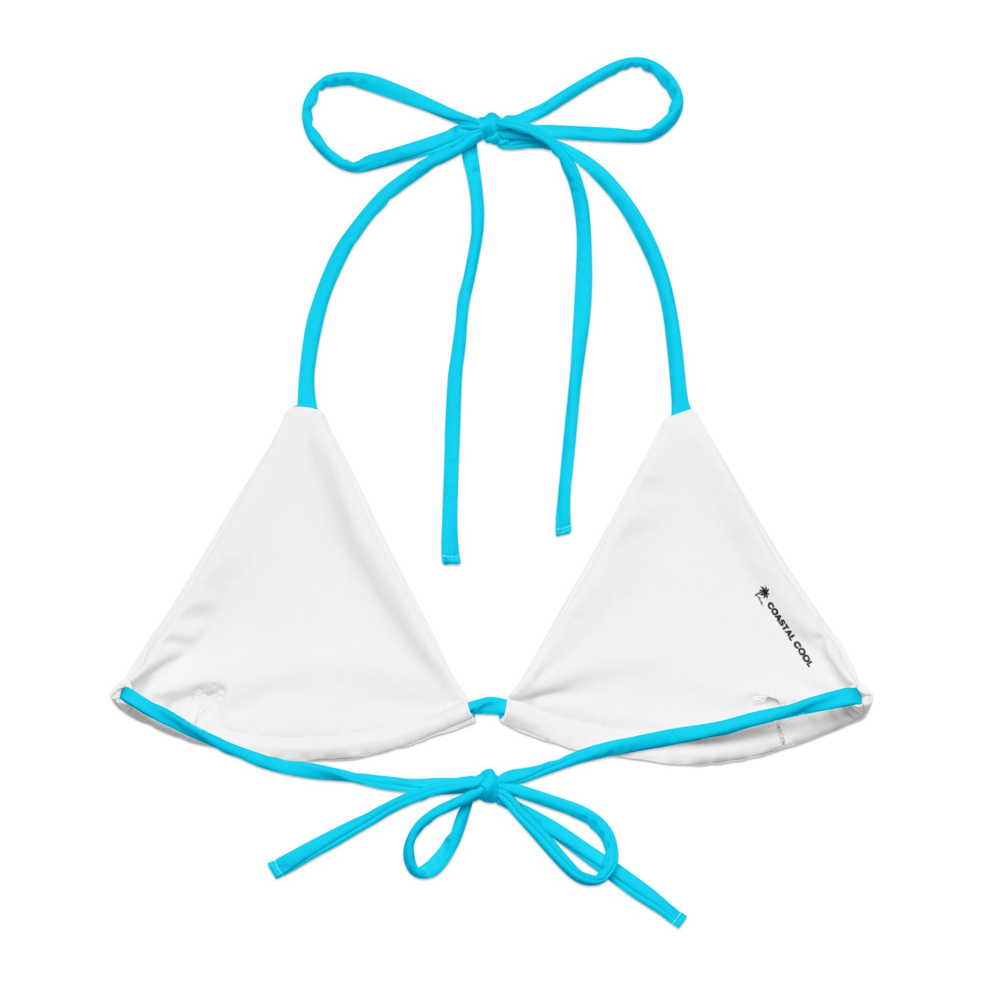 Ocean Solid String Bikini Top-Coastal Cool