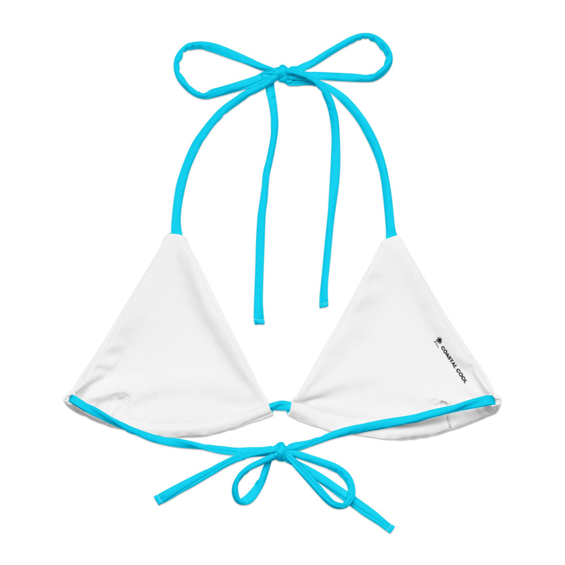 Ocean Solid String Bikini Top-Coastal Cool-Recycled Swimsuits and Beachwear