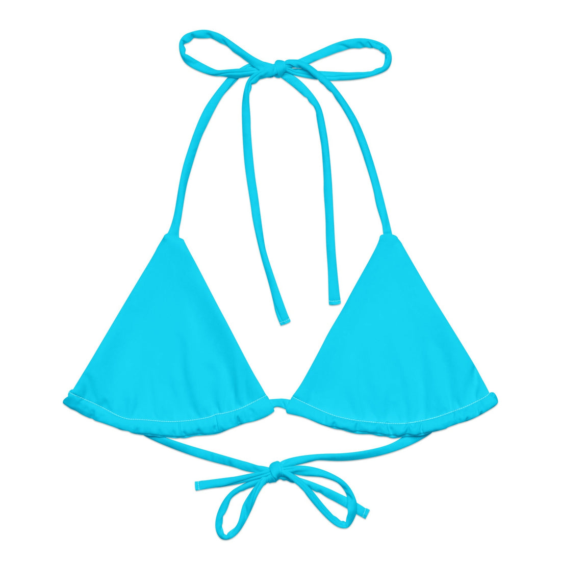 Ocean Solid String Bikini Top-Coastal Cool-Recycled Swimsuits and Beachwear