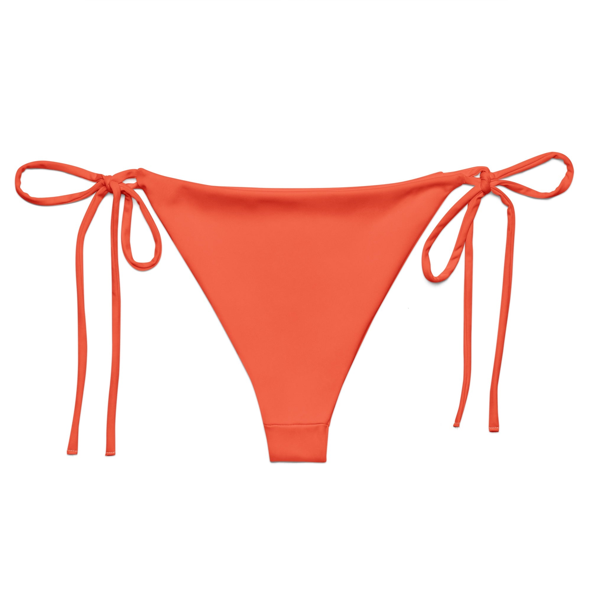 Orange Solid String Bikini Bottom-Coastal Cool