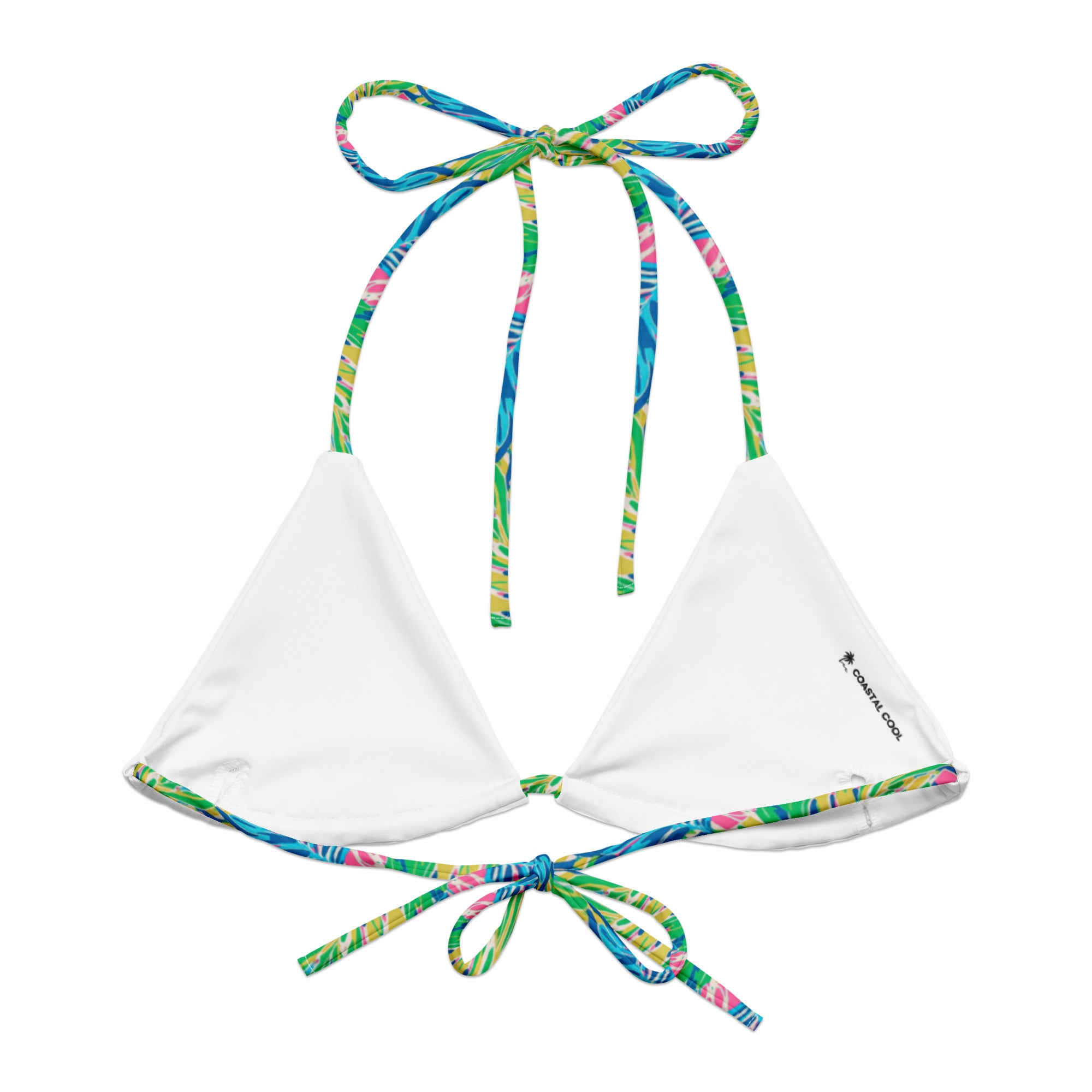 Palm Haven String Bikini Top-Coastal Cool