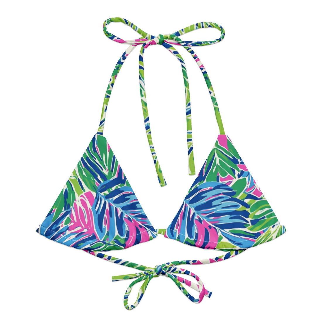 Palm Haven String Bikini Top-Coastal Cool