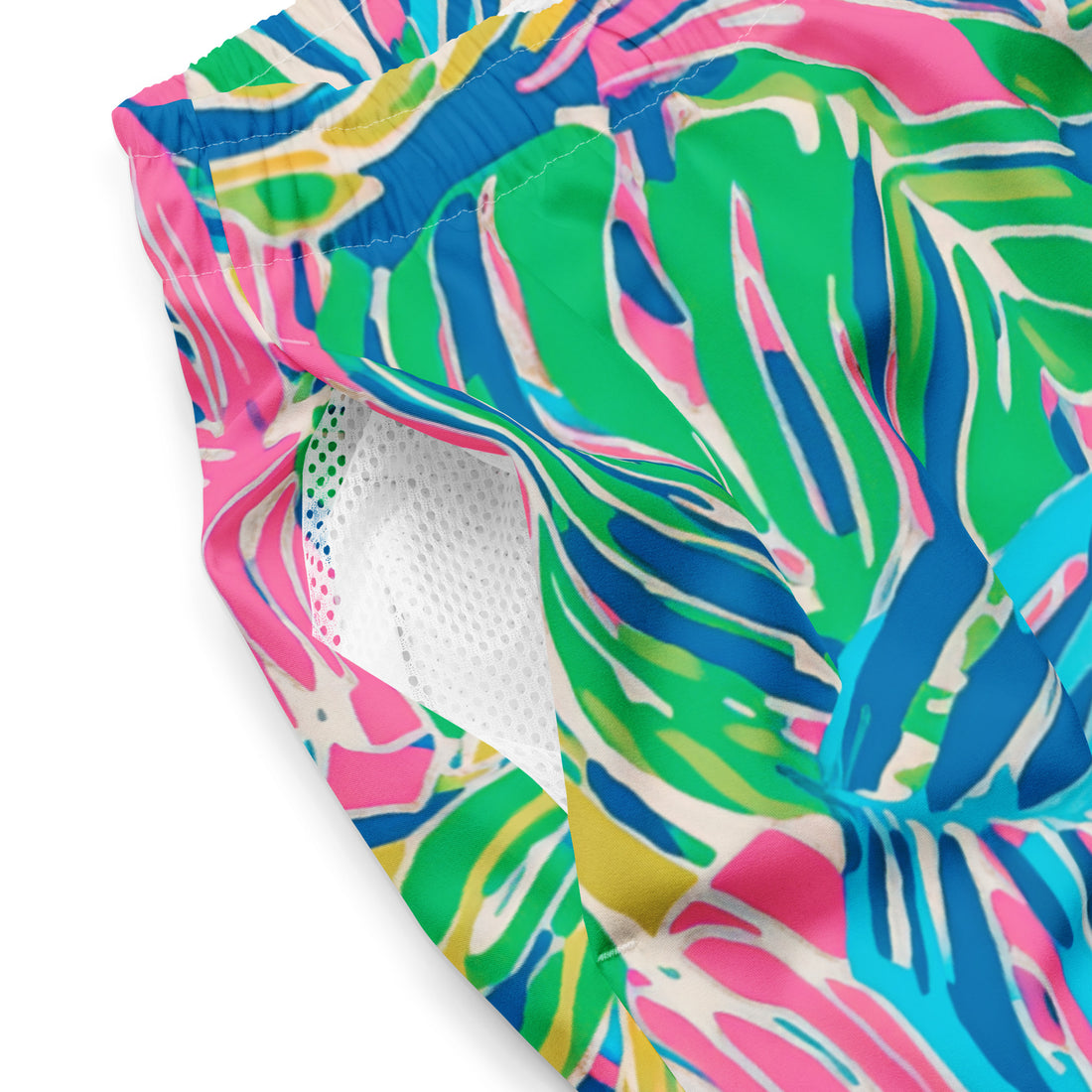 Palm Haven Swim Trunks-Coastal Cool