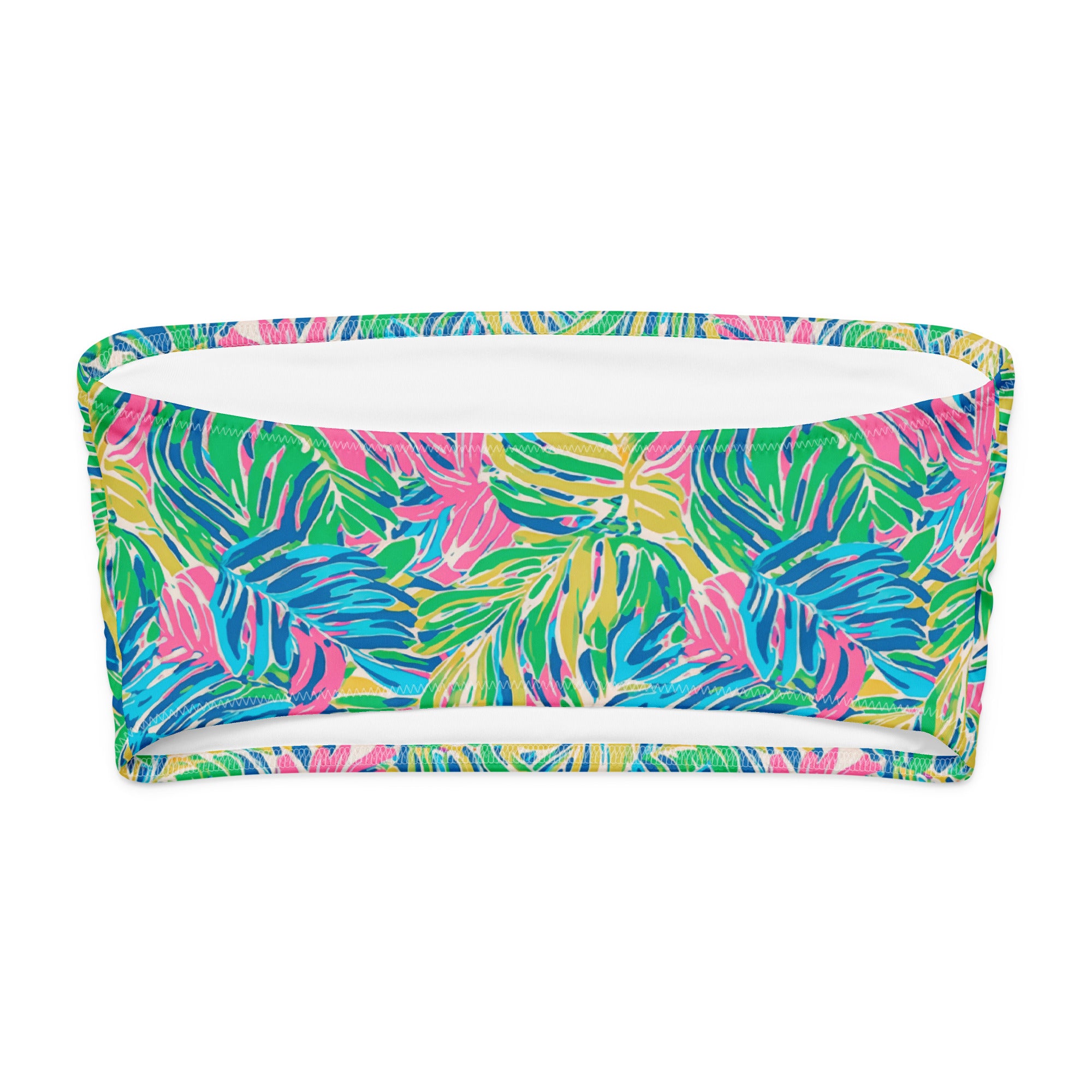 Palm Haven Tube Bikini Top-Coastal Cool