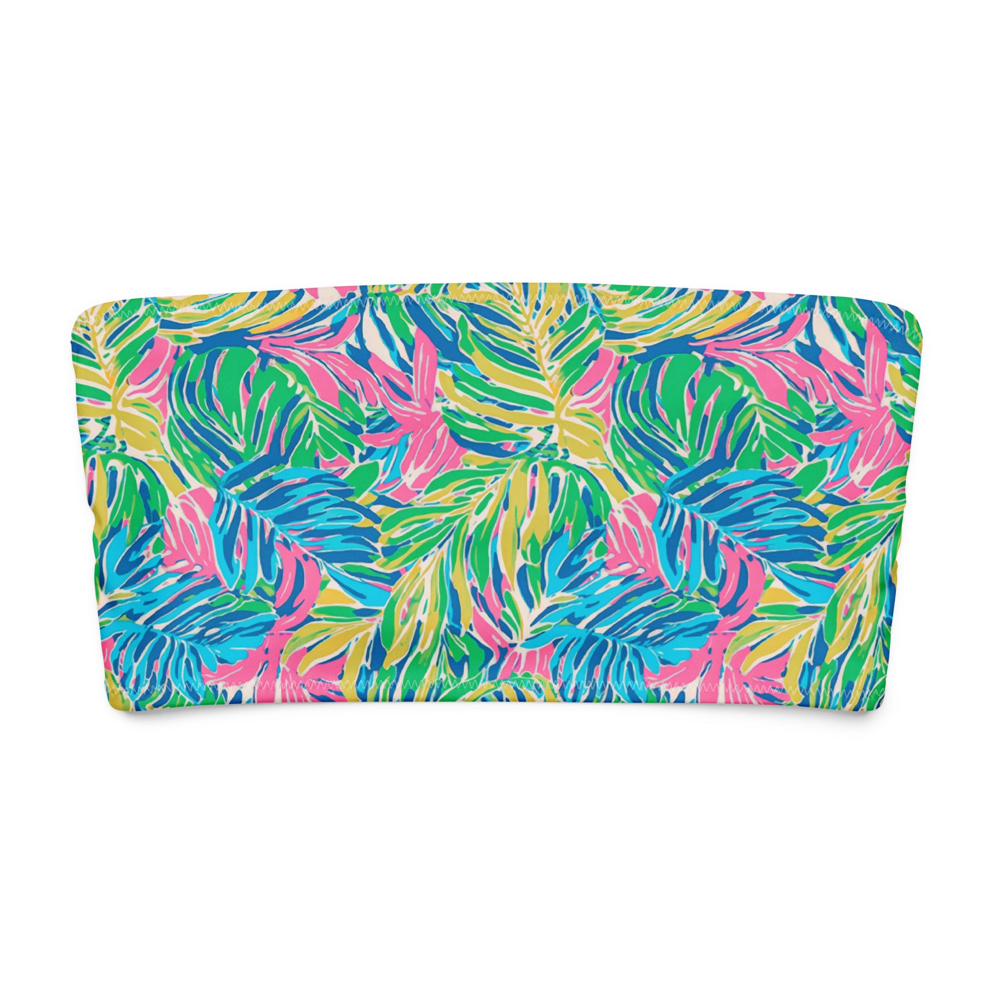 Palm Haven Tube Bikini Top-Coastal Cool