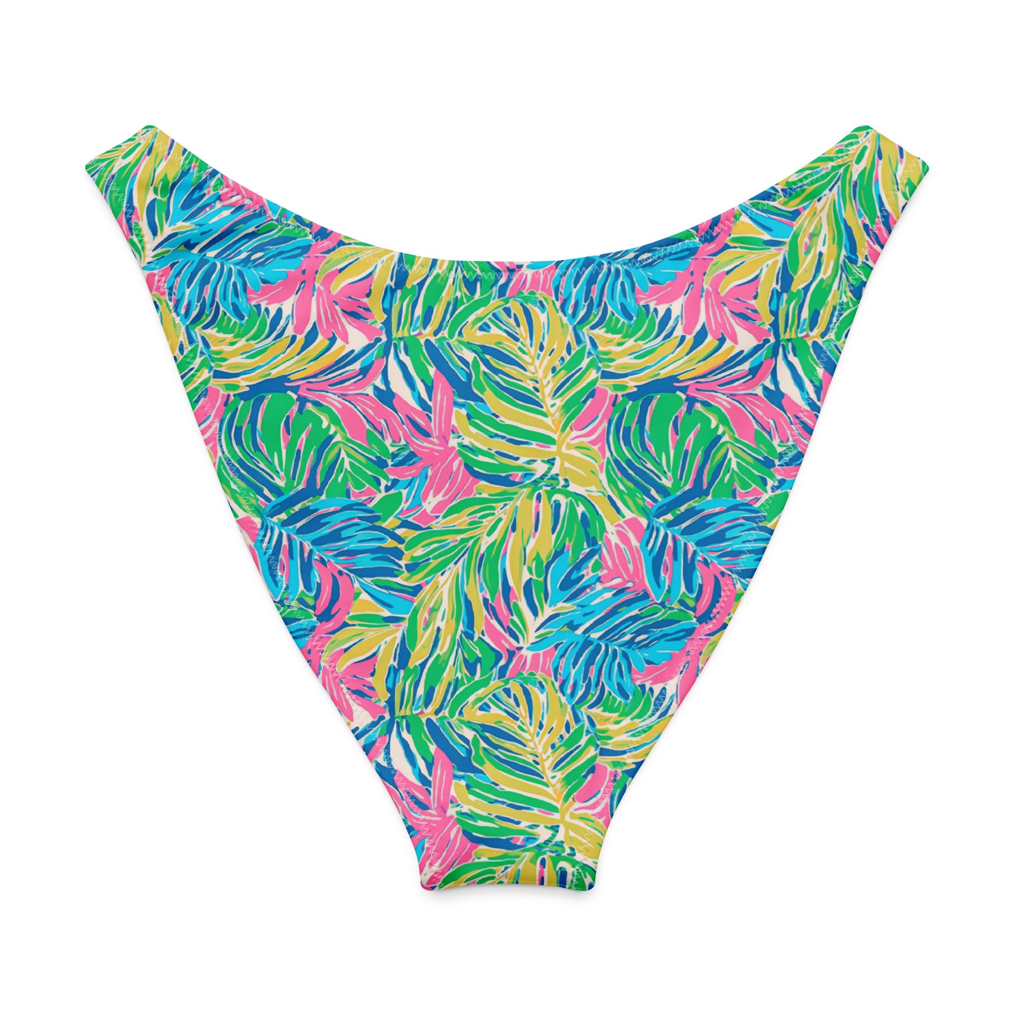 Palm Haven V-Waist Bikini Bottom-Coastal Cool