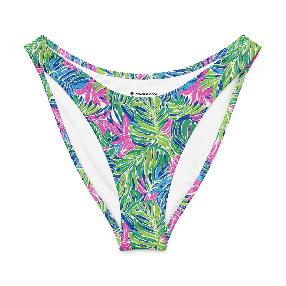 Palm Haven V-Waist Bikini Bottom-Coastal Cool