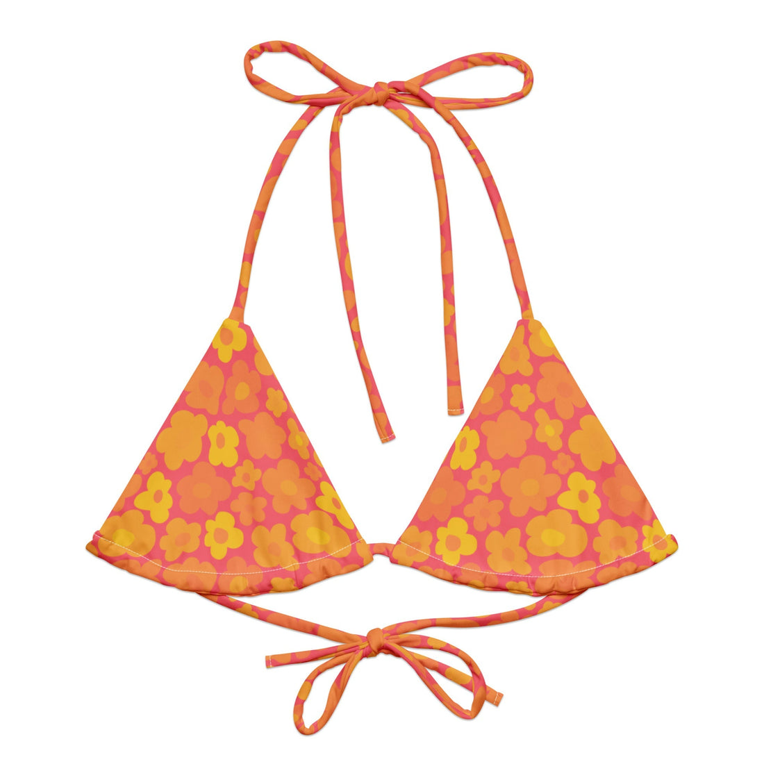 Palma Orange String Bikini Top-Coastal Cool