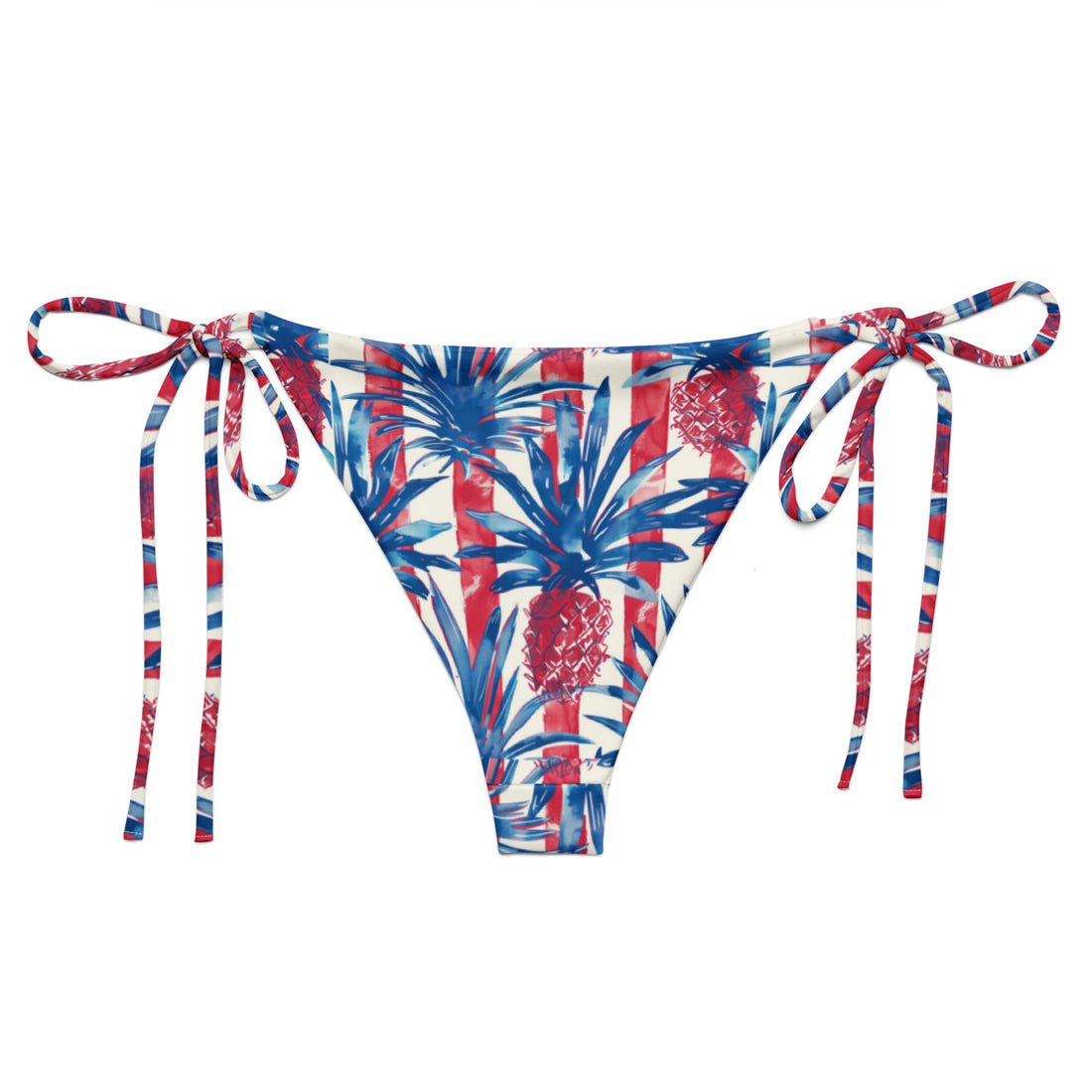 Patriotic Paradise String Bikini Bottom-Coastal Cool-Recycled Swimsuits and Beachwear