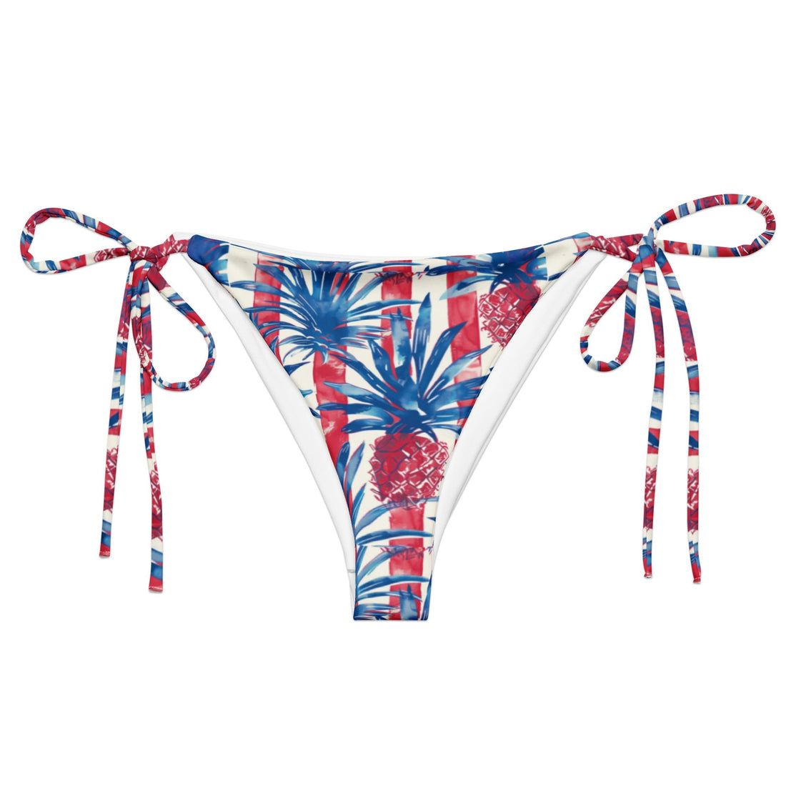 Patriotic Paradise String Bikini Bottom-Coastal Cool-Recycled Swimsuits and Beachwear