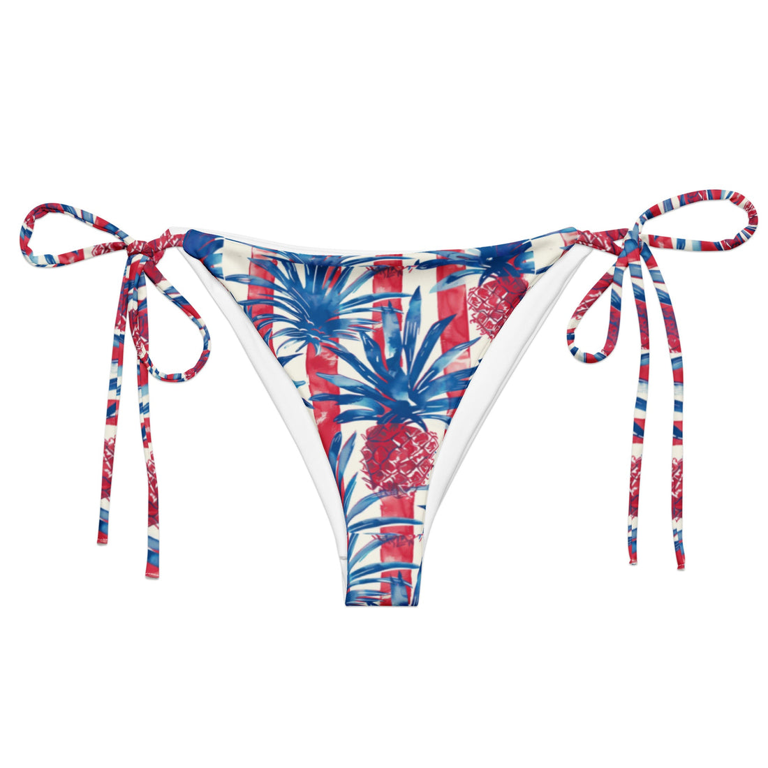 Patriotic Paradise String Bikini Bottom  Coastal Cool XS   Sustainable | Recycled | Swimwear | Beachwear | Travel and Vacation | Coastal Cool Swimwear | Coastal Cool Beachwear