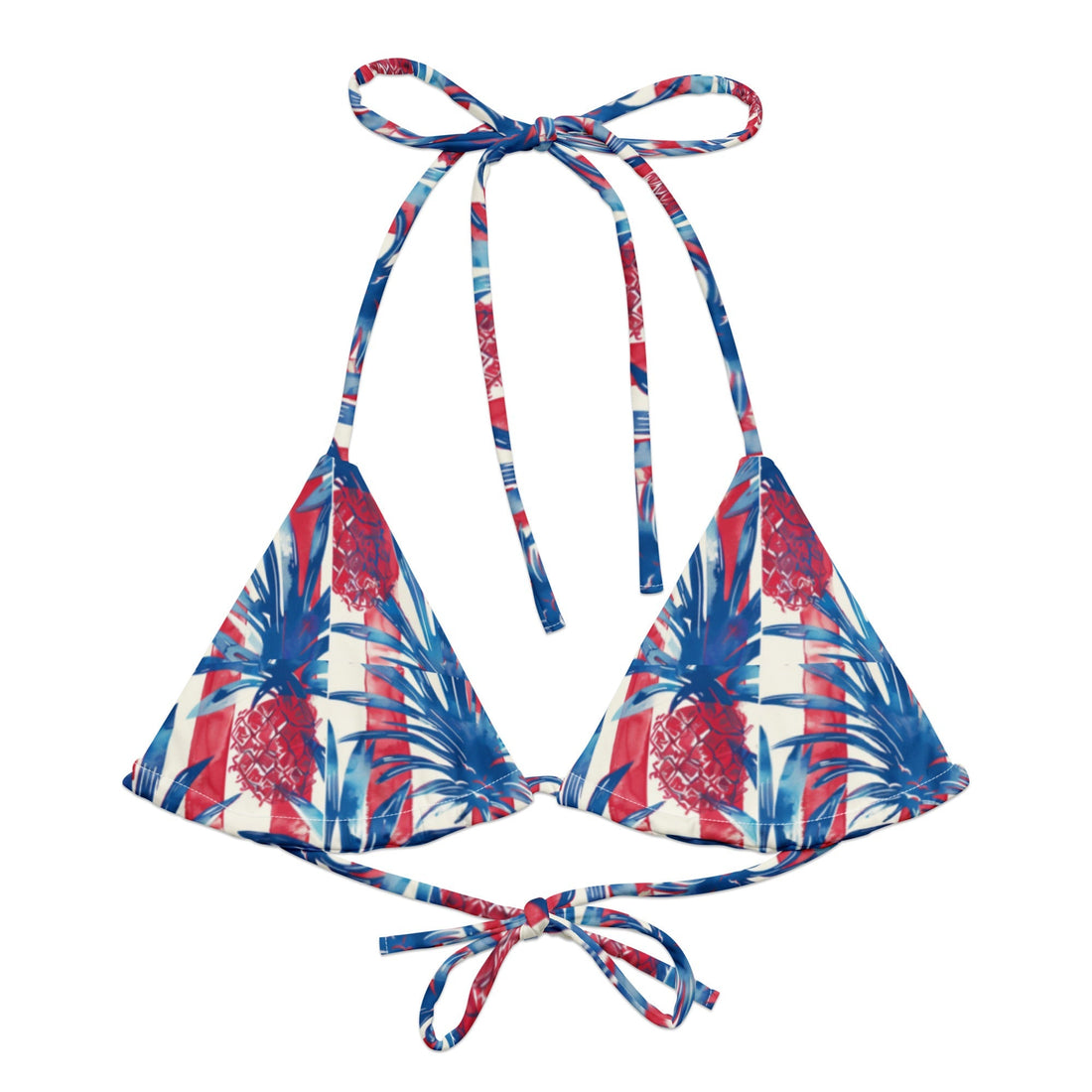 Patriotic Paradise String Bikini Top-Coastal Cool-Recycled Swimsuits and Beachwear