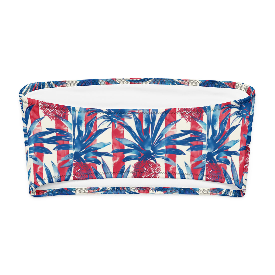 Patriotic Paradise Tube Bikini Top-Coastal Cool