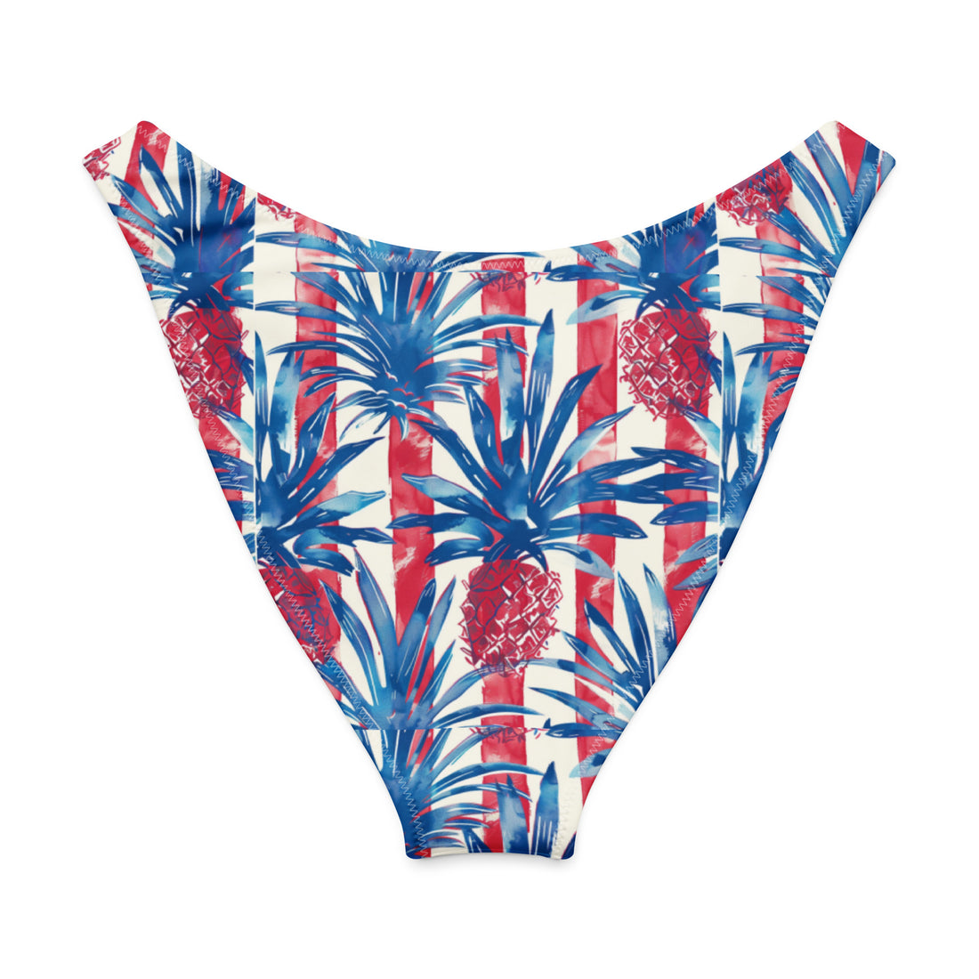 Patriotic Paradise V-Waist Bikini Bottom-Coastal Cool