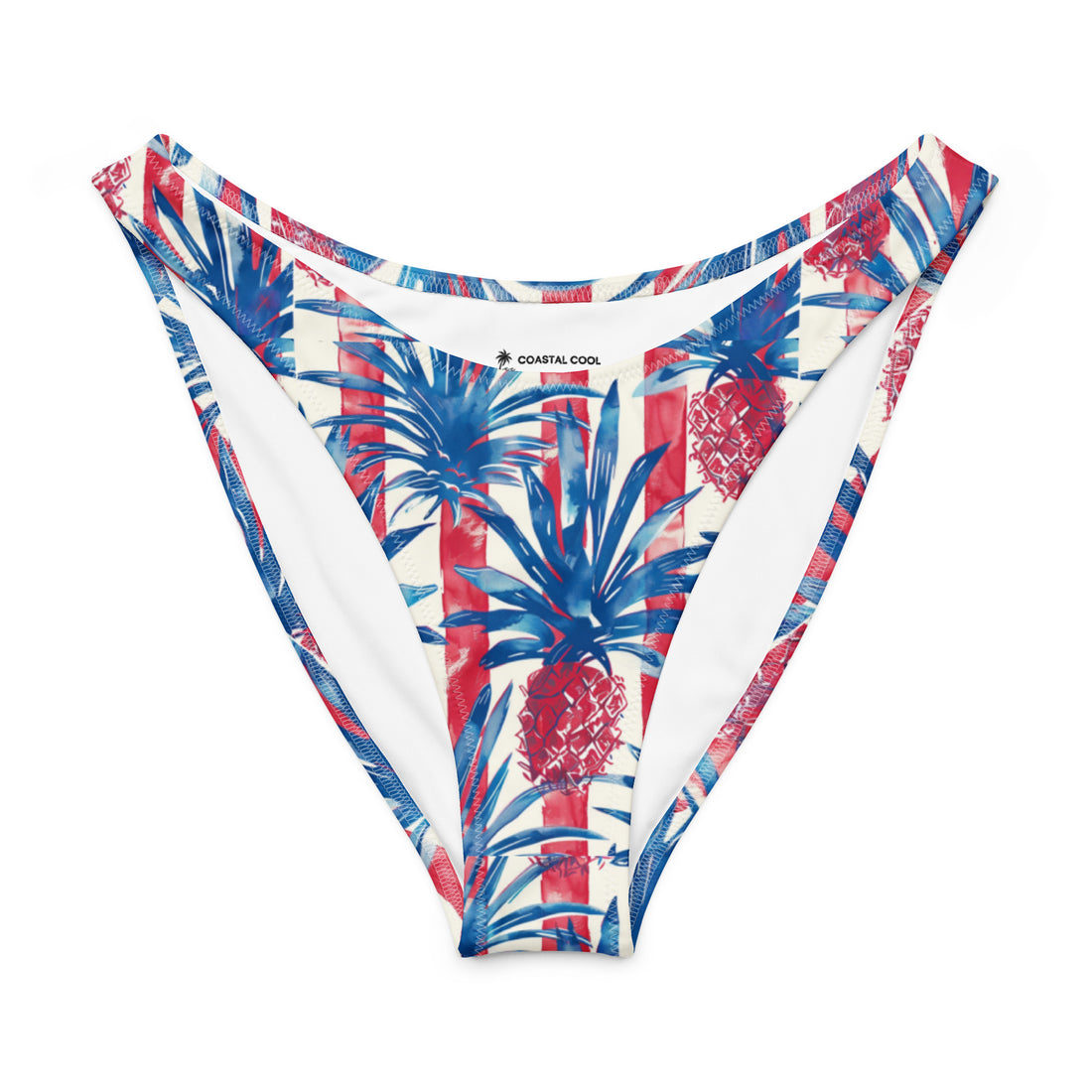 Patriotic Paradise V-Waist Bikini Bottom-Coastal Cool