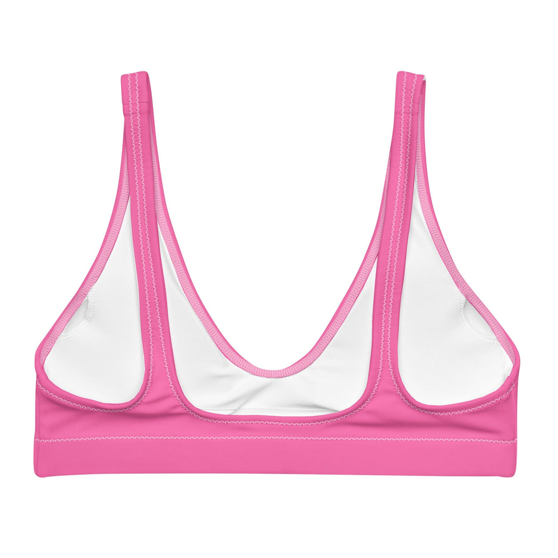 Pink Solid Bikini Top-Coastal Cool-Recycled Swimsuits and Beachwear