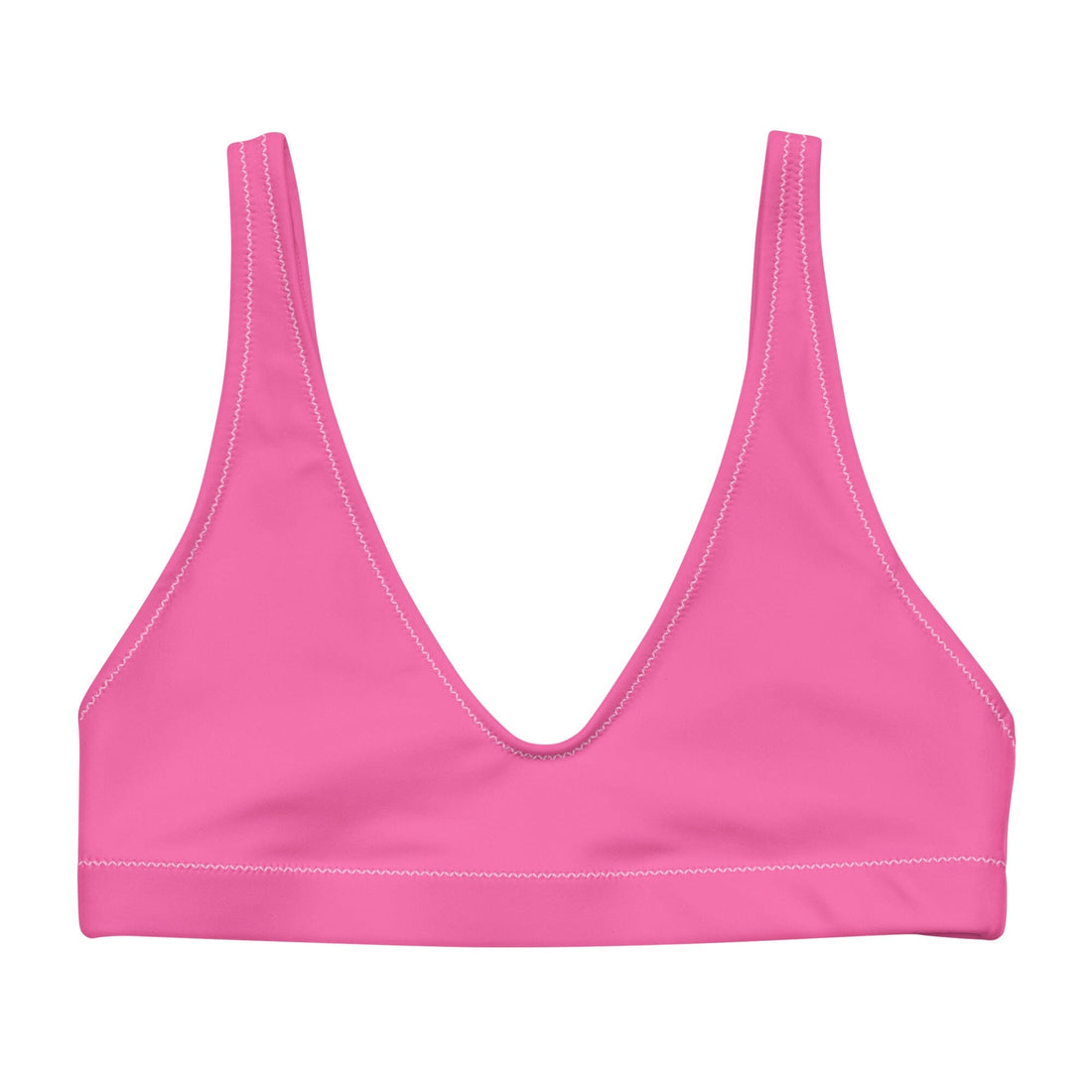 Pink Solid Bikini Top-Coastal Cool-Recycled Swimsuits and Beachwear