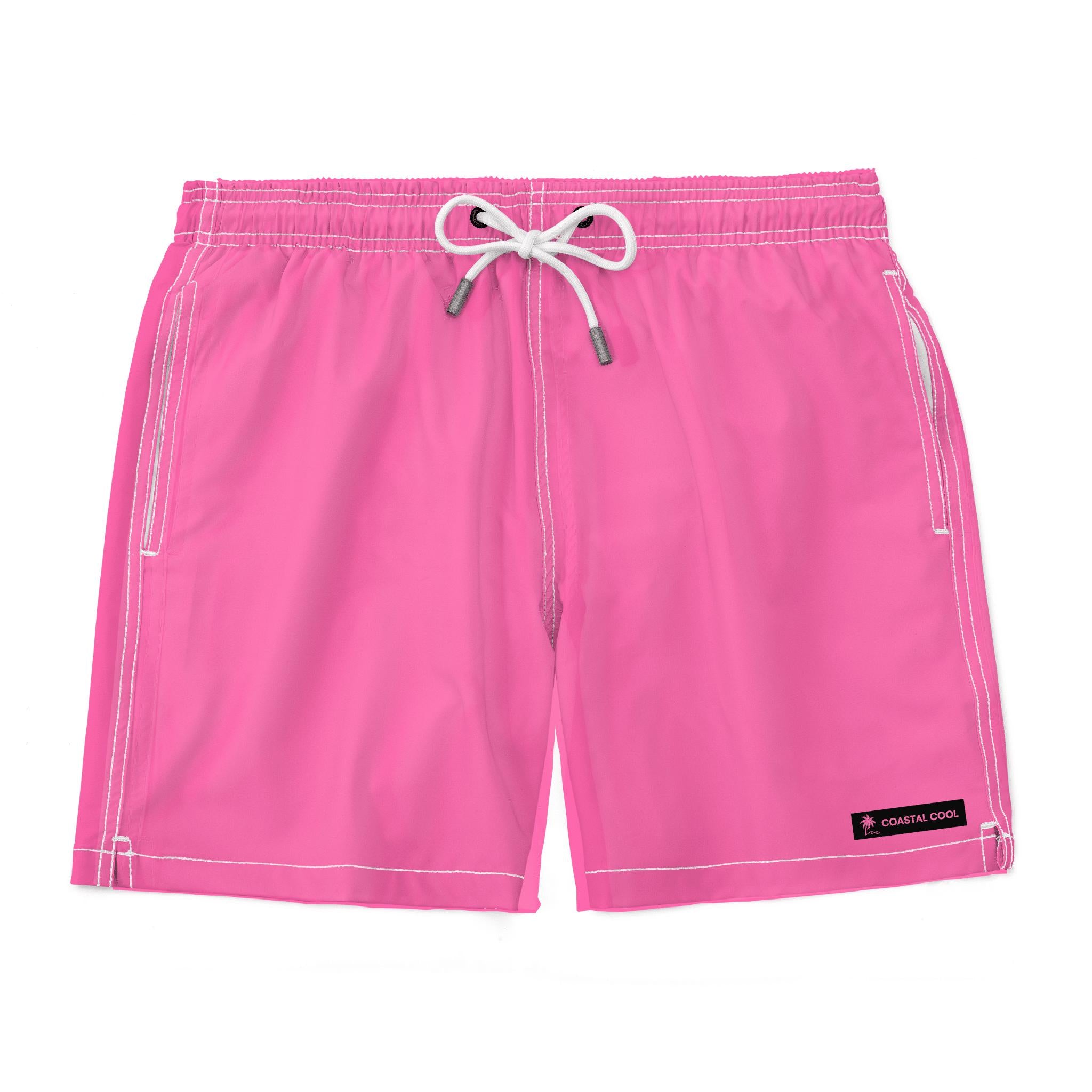 Pink Solid Swim Trunks-Coastal Cool-2026-V1