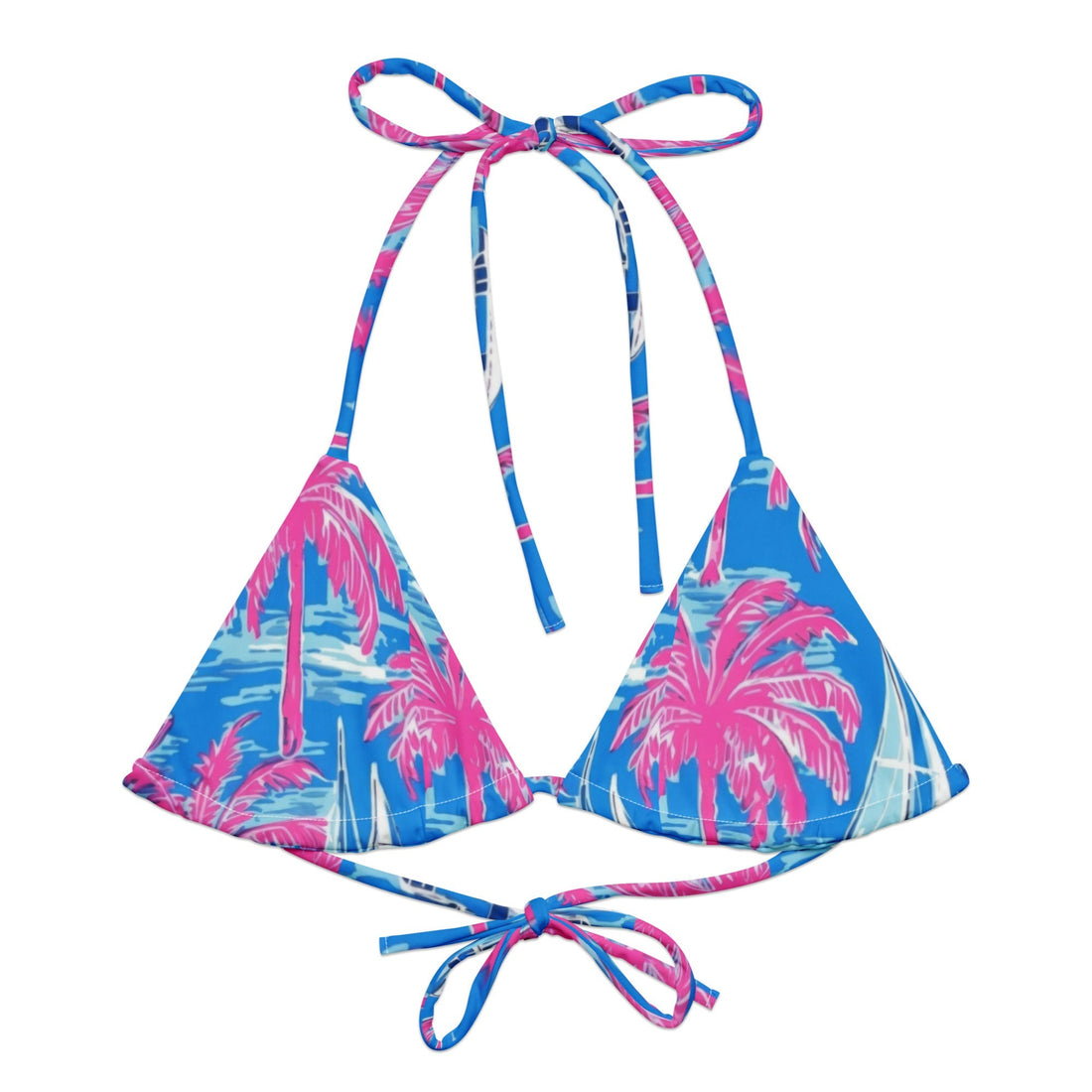 Sailors Paradise String Bikini Top-Coastal Cool