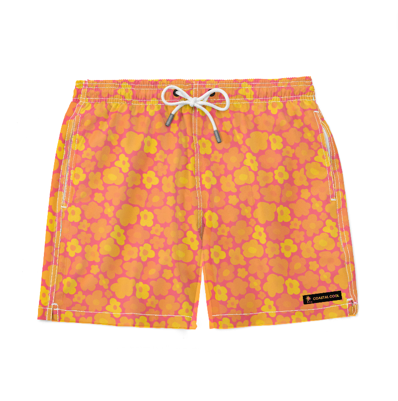 Palma Pink Swim Trunks - Coastal Cool - Swimwear and Beachwear - Recycled fabrics