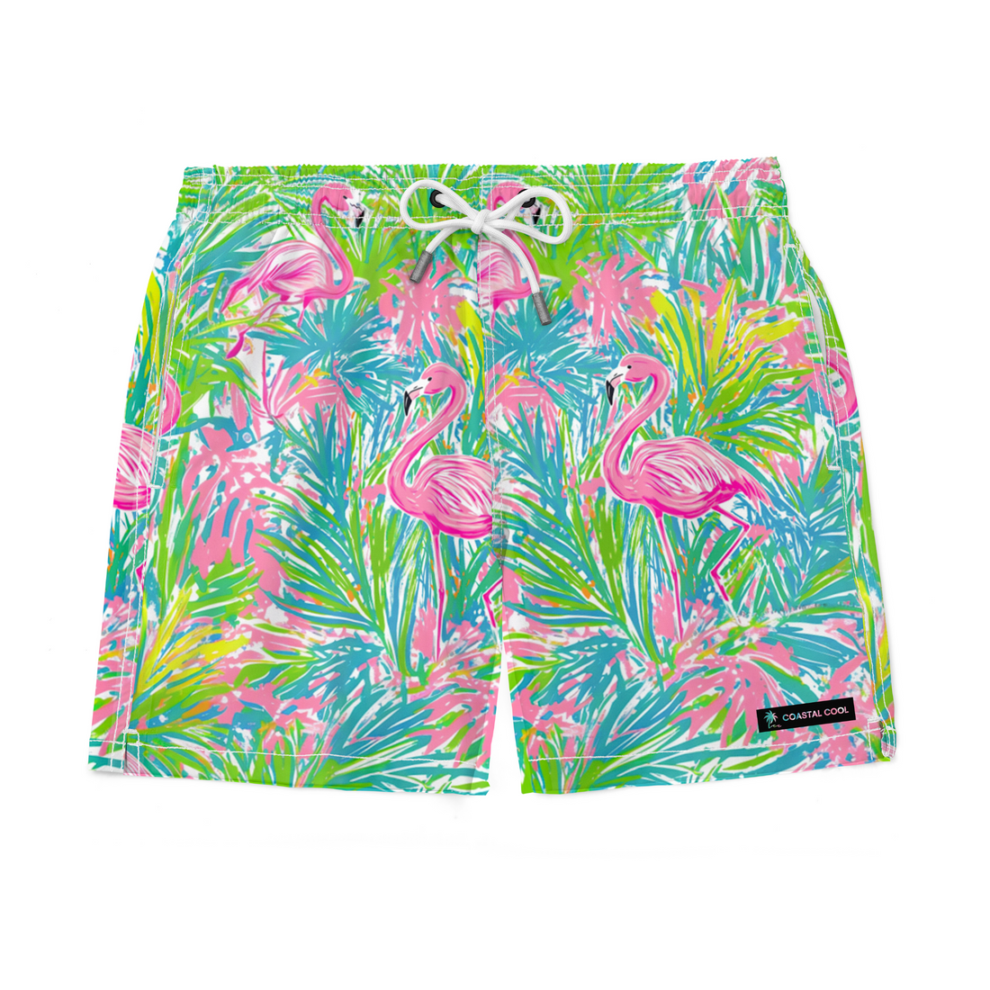 Pink Tide Swim Trunks-Coastal Cool-Coastal Cool-Recycled Swimwear and Beachwear- Tropical Leisure Resort Wear