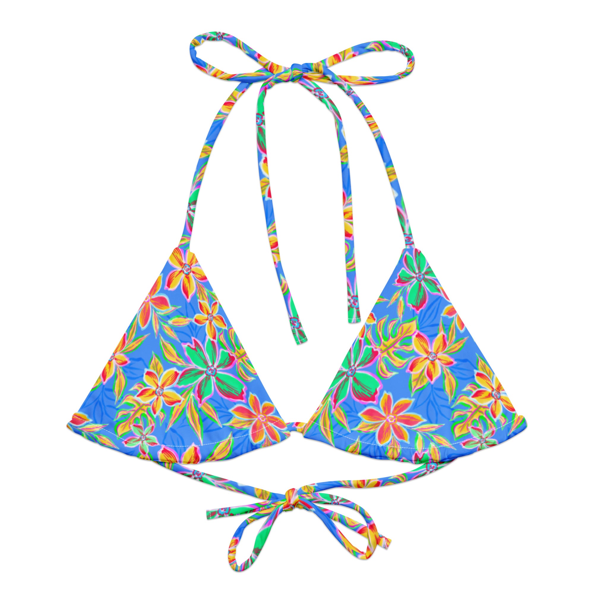 Tidewater String Bikini Top-Coastal Cool