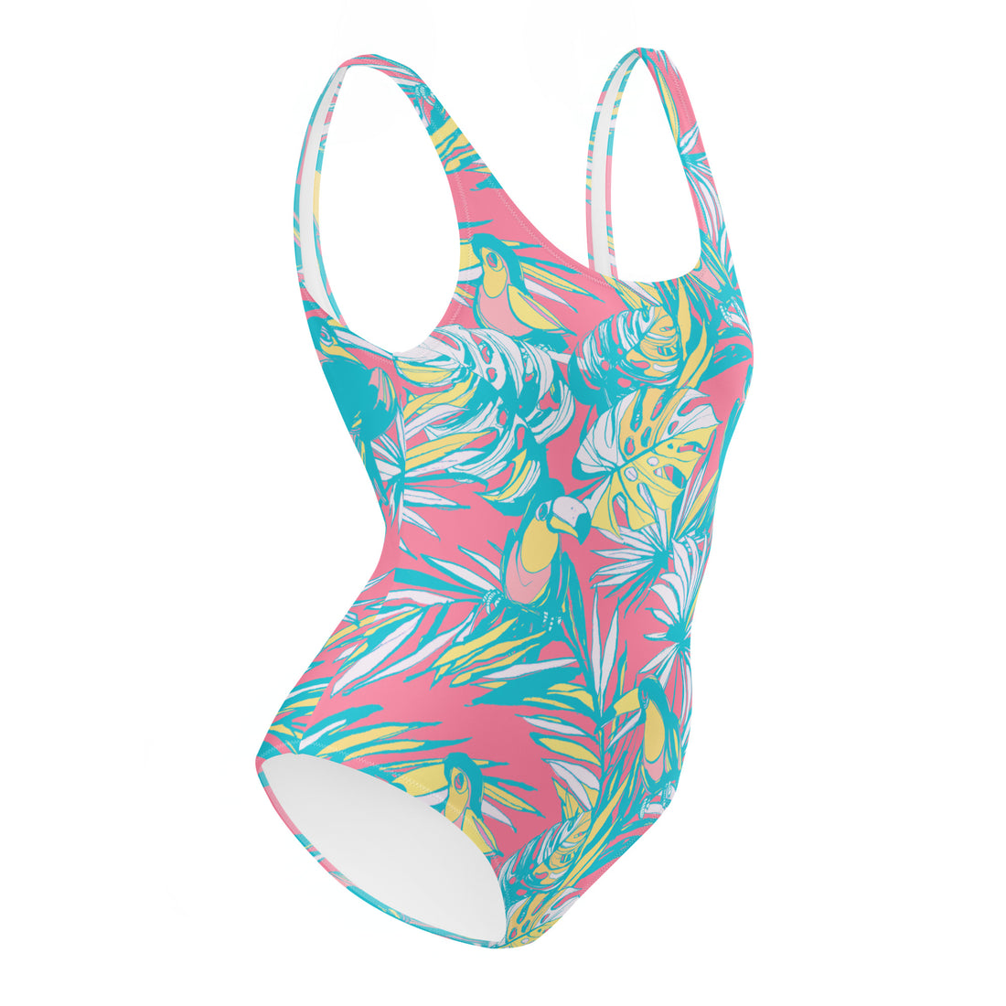Toucan Do It Pink One-Piece Swimsuit-Coastal Cool-Recycled Swimsuits and Beachwear