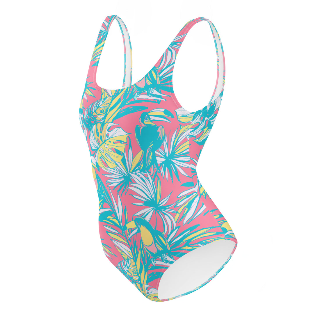 Toucan Do It Pink One-Piece Swimsuit-Coastal Cool-Recycled Swimsuits and Beachwear