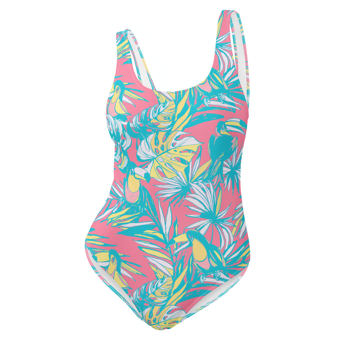 Toucan Do It Pink One-Piece Swimsuit-Coastal Cool-Recycled Swimsuits and Beachwear