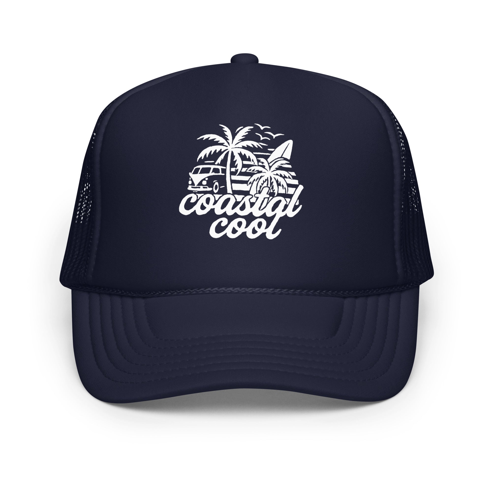 Waxed Out Hat - Navy-Coastal Cool performance trucker hat durable high quality comfort fit