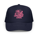 Waxed Out Hat - Navy by Coastal Cool adjustable trucker hat durable fit