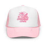 Waxed Out Hat - Pink by Coastal Cool adjustable trucker hat durable fit