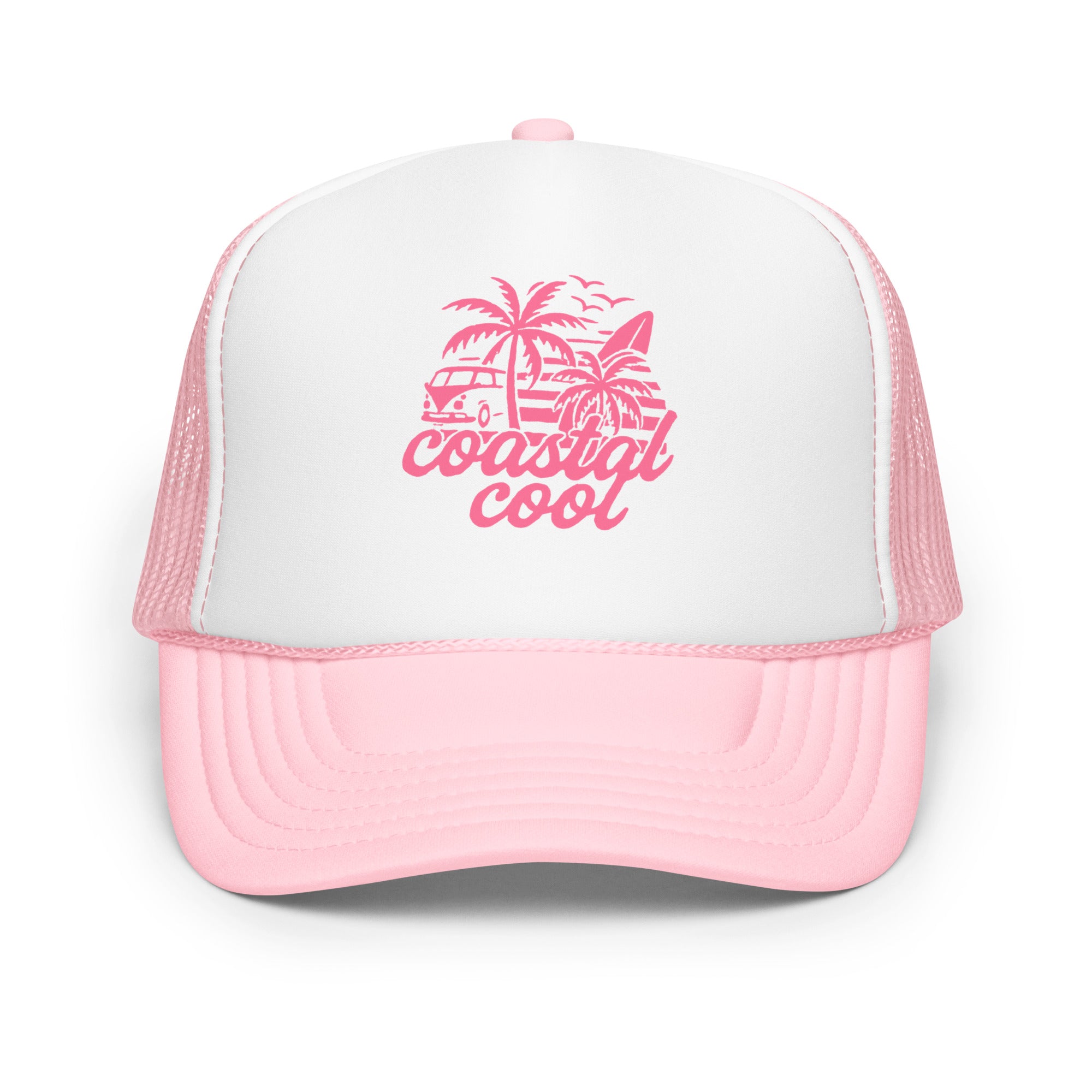 Waxed Out Hat - Pink by Coastal Cool adjustable trucker hat durable fit