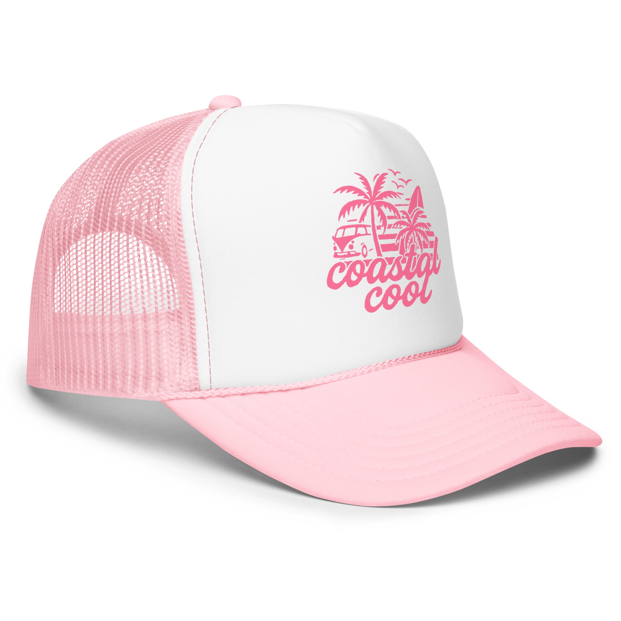 Waxed Out Hat - Pink by Coastal Cool adjustable trucker hat durable fit
