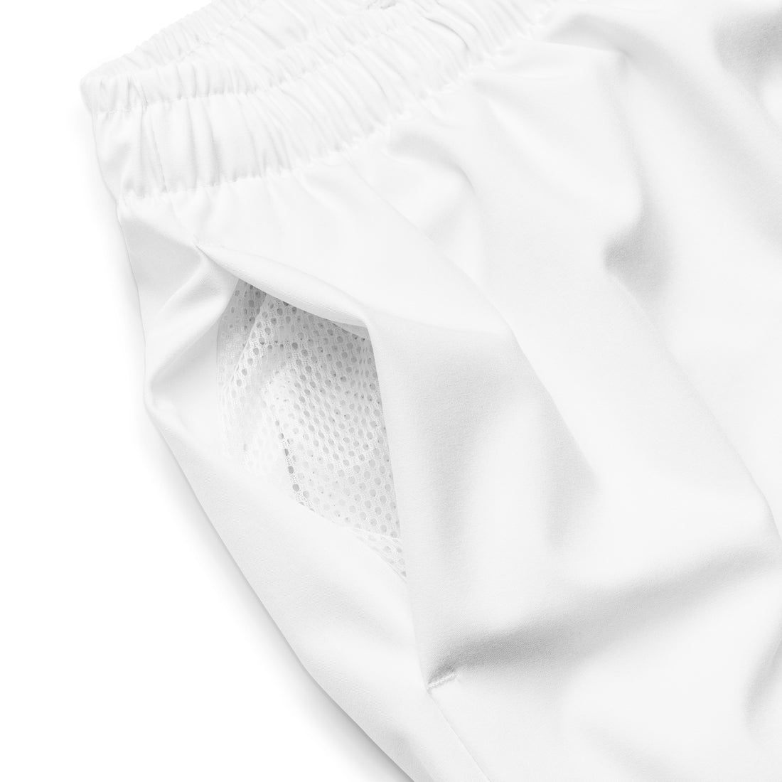 White Solid Swim Trunks-Coastal Cool