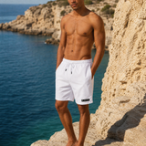 White Solid Swim Trunks-Coastal Cool-2026-V1