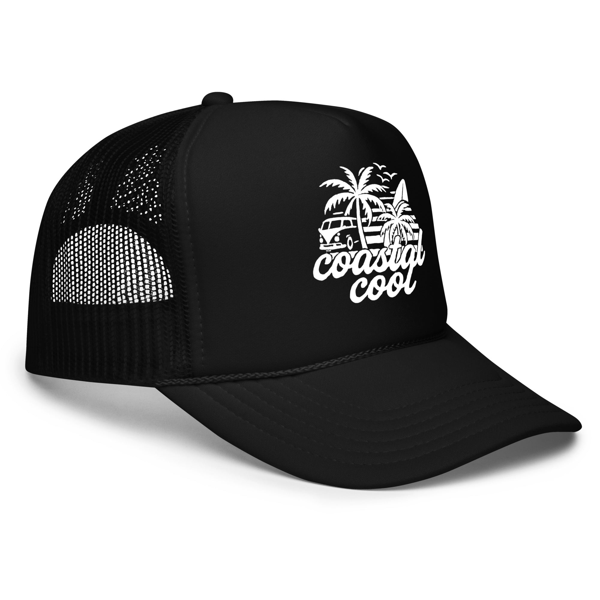 White Waxed Out Hat - Black-Coastal Cool