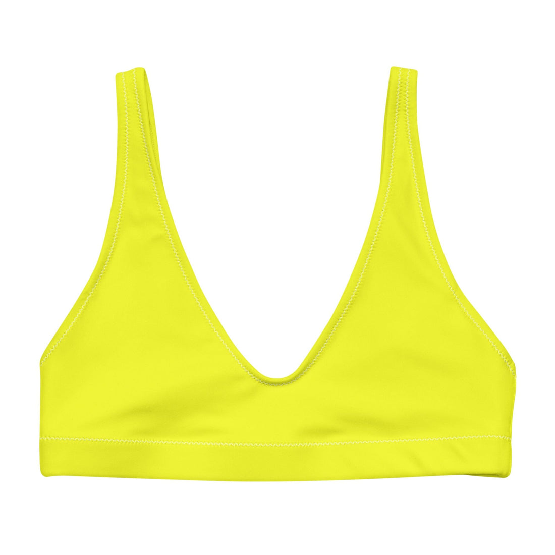 Yellow Solid Bikini Top-Coastal Cool-Recycled Swimsuits and Beachwear