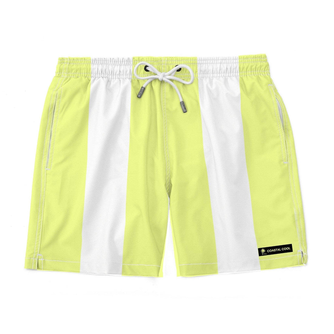 Yellow Striped Swim Trunks-Coastal Cool