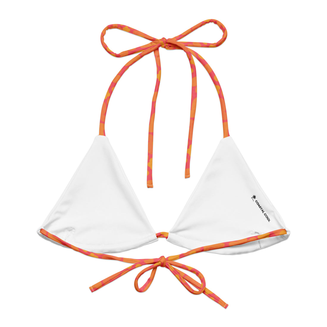 Palma Orange String Bikini Top  Coastal Cool    Sustainable | Recycled | Swimwear | Beachwear | Travel and Vacation | Coastal Cool Swimwear | Coastal Cool Beachwear