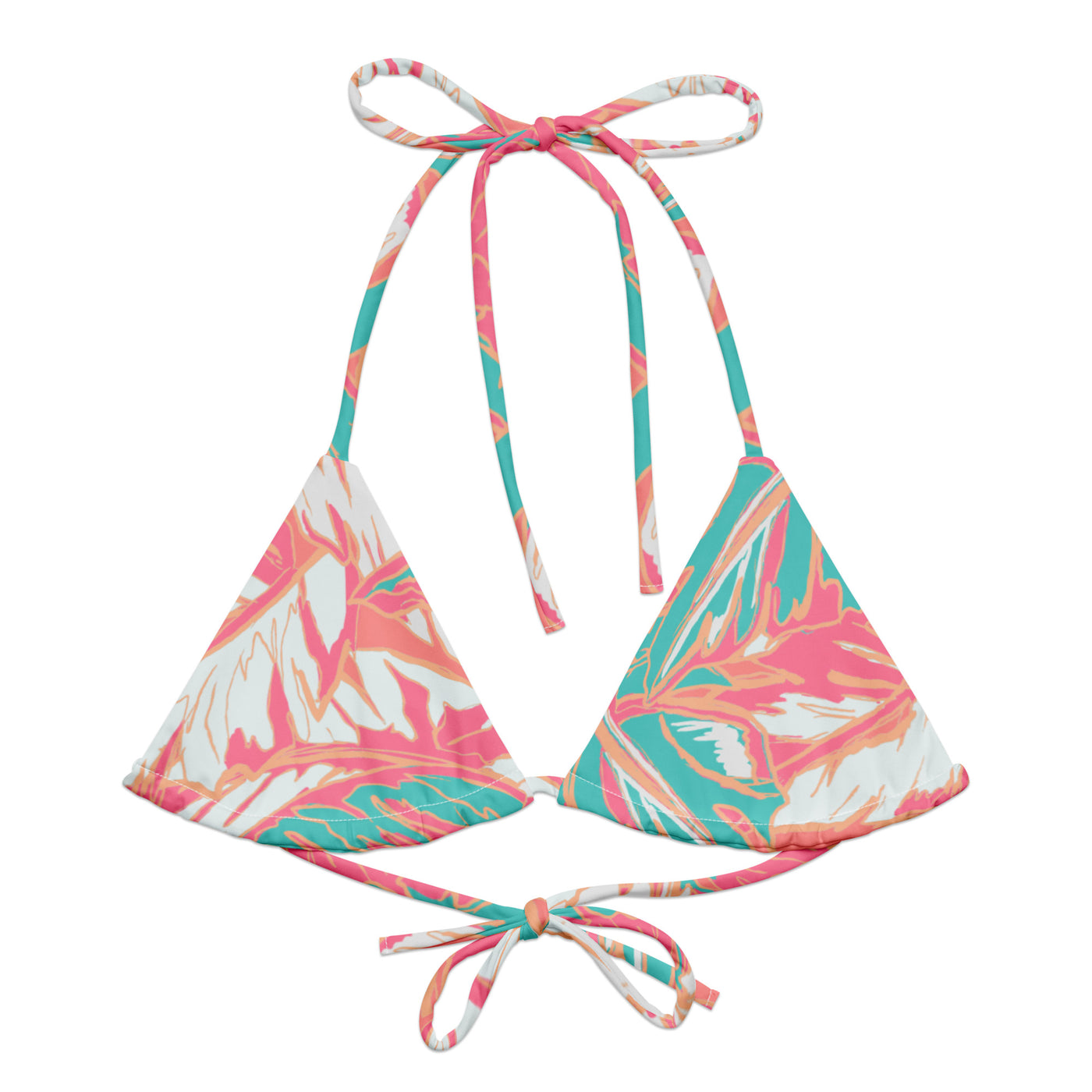 Florida Keys Coral String Bikini Top - Coastal Cool - Swimwear and Beachwear - Recycled fabrics