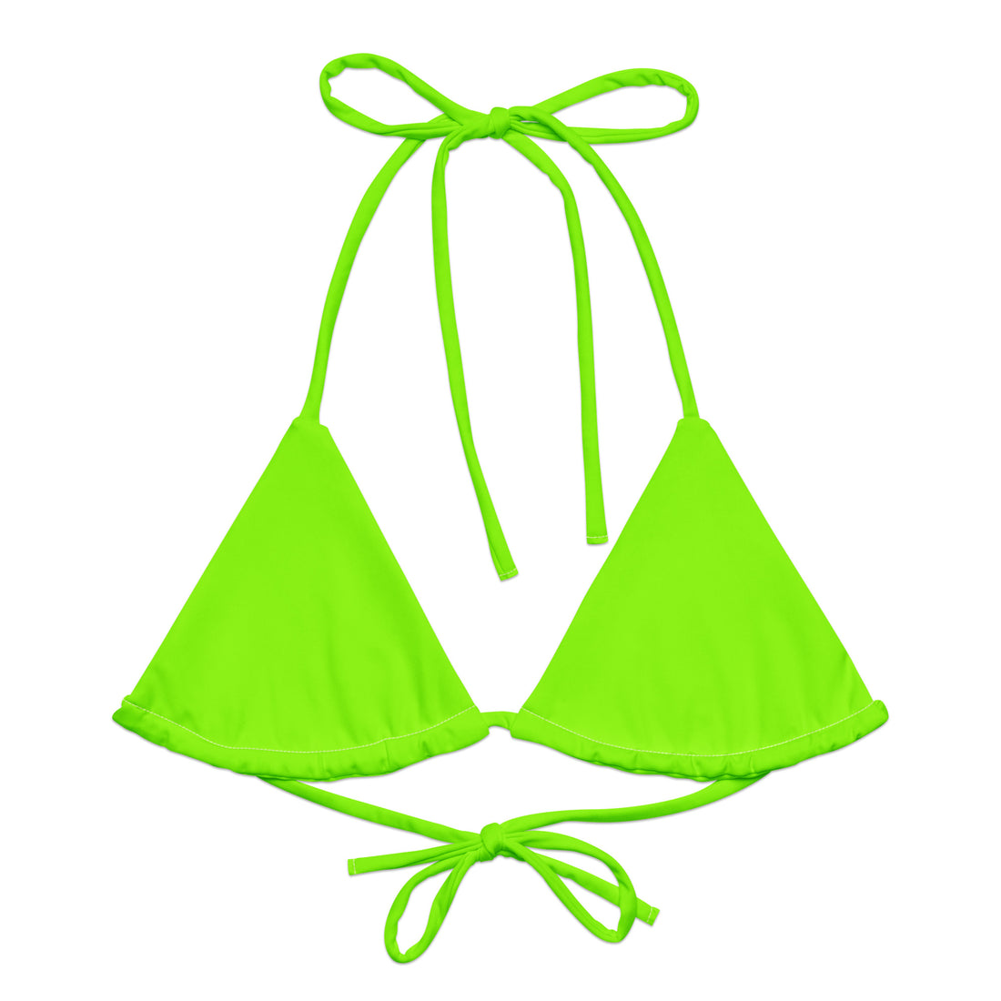 Neon Green String Bikini Top  Coastal Cool XS   Sustainable | Recycled | Swimwear | Beachwear | Travel and Vacation | Coastal Cool Swimwear | Coastal Cool Beachwear